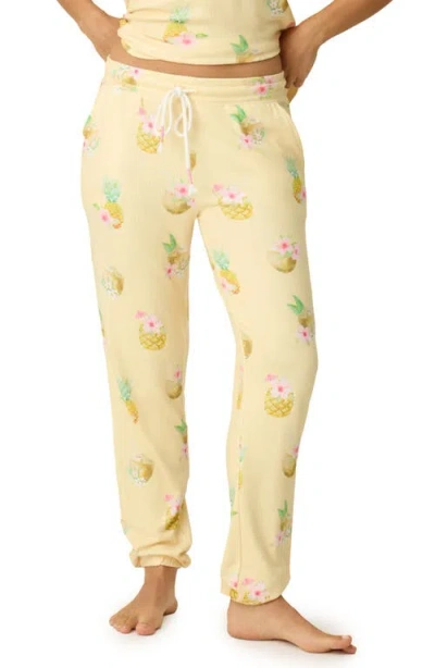 Pj Salvage Aloha Hour Butter Jersey Lounge Jogger Pants