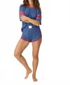 Pj Salvage American Honey Jersey Shorts In Dark Denim In Blue