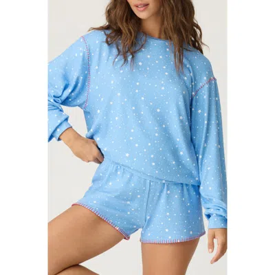 Pj Salvage American Honey Long Sleeve Pajama Top In Sea