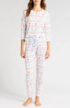 Pj Salvage Apres All Day Ski-print Jogger Pajama Set In Ivory