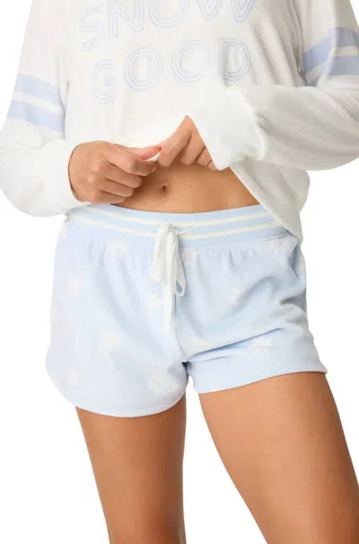 Pj Salvage Apres All Day Shorts In Blue Whisper In Multi