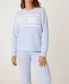 Pj Salvage Apres All Day Snuggle Sweater In Blue Whisper In White