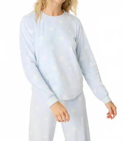 Pj Salvage Après All Day Velour Long Sleeve Top In Blue