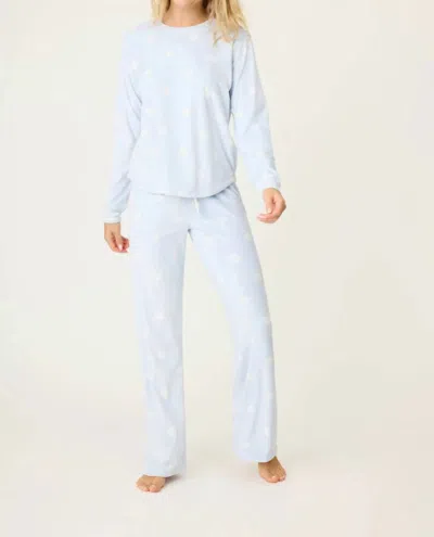 Pj Salvage Après All Day Velour Pj Set In Blue Whisper In Multi