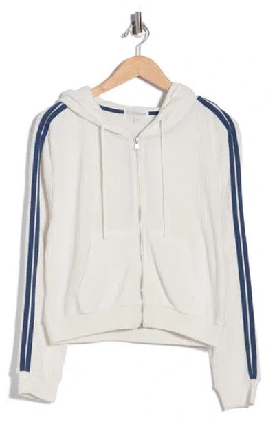 Pj Salvage Back On Track Full Zip Hoodie In White