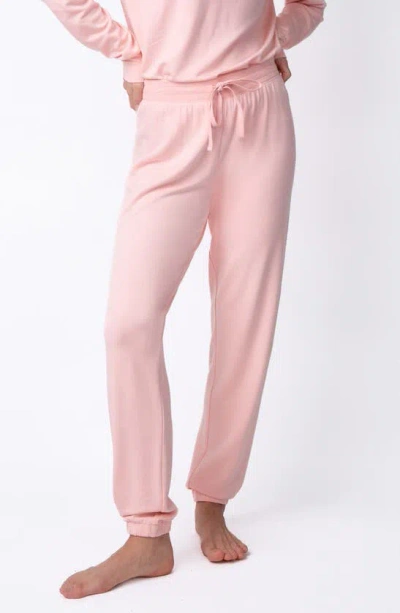 Pj Salvage Baja Babe Fleece Lounge Joggers In Peach Dream