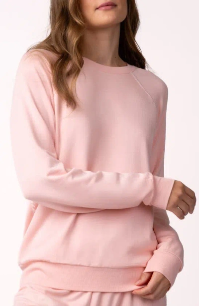 Pj Salvage Baja Babe Fleece Sweatshirt In Peach Dream