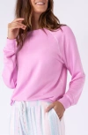 Pj Salvage Baja Babe Fleece Sweatshirt In Pink Candy