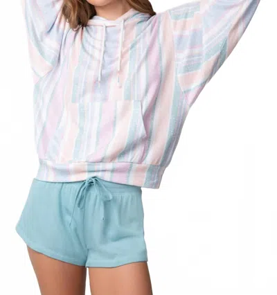 Pj Salvage Baja Babe Stripe Hoodie In Ivory In Multi