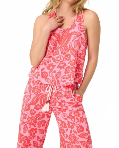 Pj Salvage Bali Bay Floral Tank Top In Coral Pink In Multi