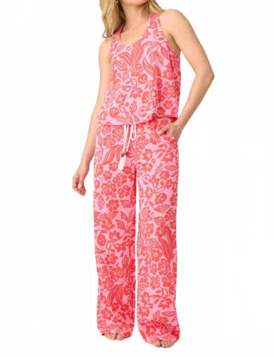 Pj Salvage Bali Bay Floral Tank Top In Sorbet In Pink