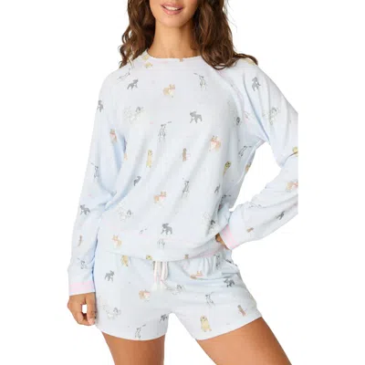 Pj Salvage Bark Park Jersey Pajama Top In Blue