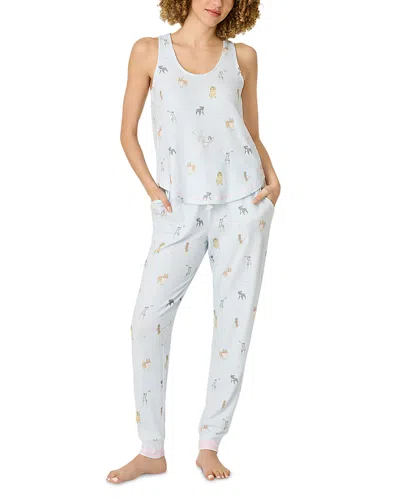 Pj Salvage Bark Park Pajama Set In Blue