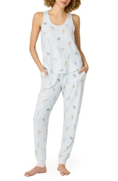 Pj Salvage Bark Park Peached Jersey Pajamas In Blue