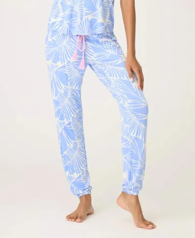Pj Salvage Bayside Dreams Banded Pant In Blue/white