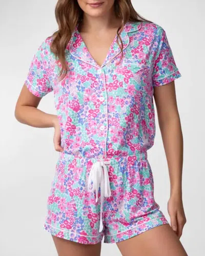 Pj Salvage Beach Bouquet Short Sleeve & Short Set In Pink