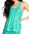 Pj Salvage Beach More Worry Less Tank Top In Green In Green