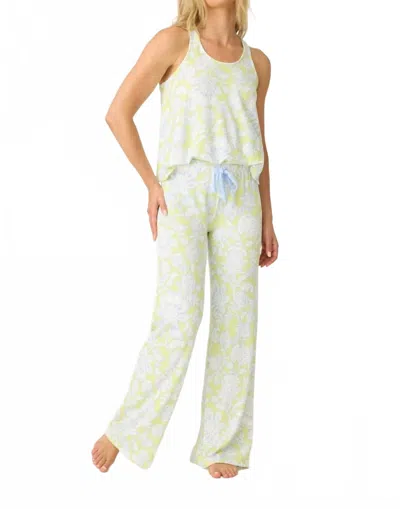 Pj Salvage Beautiful Life Floral Print Tank In Electric Lime In Neutral