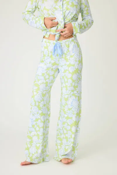 Pj Salvage Beautiful Life Pajama Pant In Electric Lime In Green