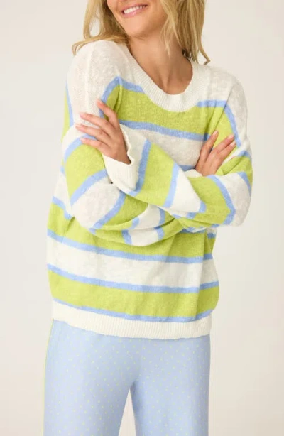 Pj Salvage Beautiful Life Stripe Cotton Slub Sweater In Multi