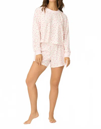 Pj Salvage Boyfriend Boxer Heart To Heart Pj Short Set In Ivory In Pink