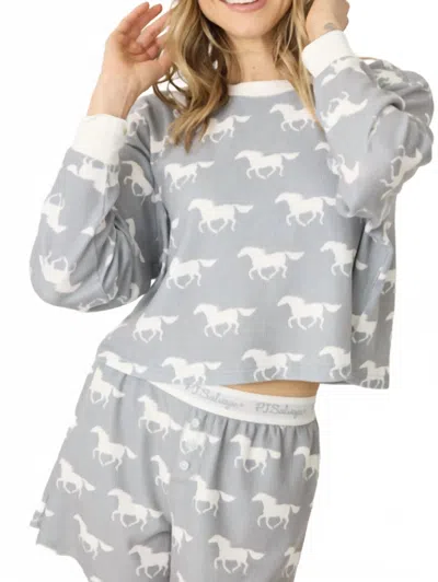 Pj Salvage Boyfriend Boxer Pajama Set In Gray