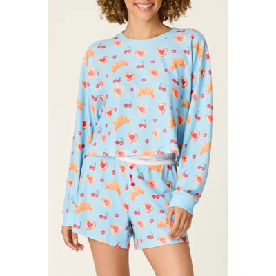 Pj Salvage Boyfriend Boxer Pajamas In Blue