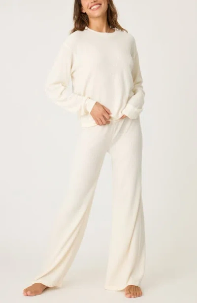 Pj Salvage Brushed Cozy Thermal Pajamas In Bone