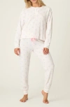 Pj Salvage Brushed Thermal Knit Pajamas In White