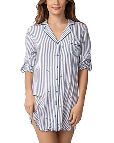 Pj Salvage Build Me Up Buttercup Sleepshirt In Ivory Stripe