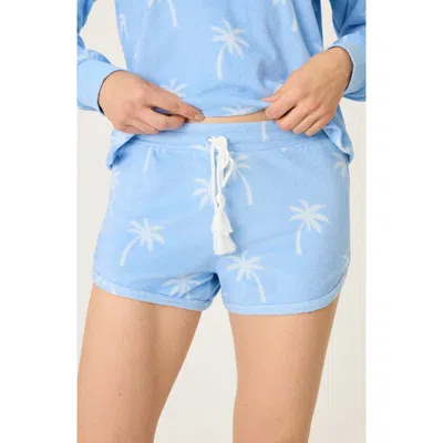 Pj Salvage Cabana Paradise Palm Print Terry Cloth Pajama Shorts