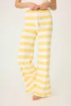 Pj Salvage Cabana Paradise Stripe Pants In Yellow In Multi