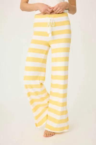 PJ SALVAGE CABANA PARADISE STRIPE PANTS IN YELLOW