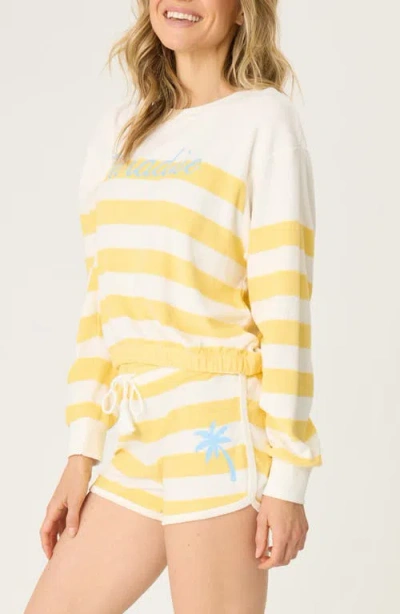 Pj Salvage Cabana Terry Cloth Short Pajamas In Lemon
