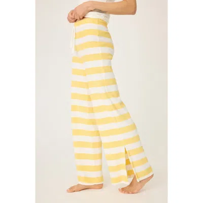 Pj Salvage Cabana Terry Pajama Pants In Lemon