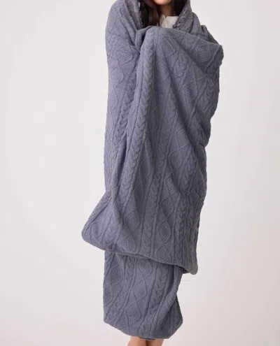 Pj Salvage Cable Crew Blanket In Charcoal In Gray