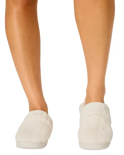 Pj Salvage Cable Knit Slide Slippers In White