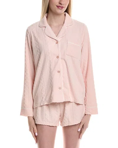 Pj Salvage Cable Knit Top In Pink