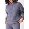 PJ SALVAGE PJ SALVAGE CABLE STITCH HALF ZIP SWEATER