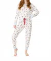 Pj Salvage Candy Cane Waffle Thermal Ski Jammie Set In Ivory In White