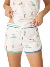 Pj Salvage Catletics Pajama Short In Ivory In White