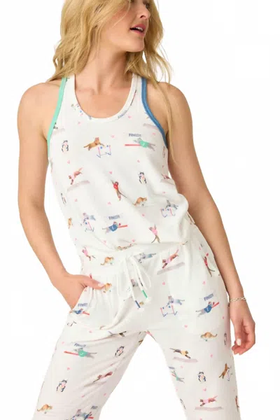 Pj Salvage Catletics Pajama Tank Top In Ivory In Neutral