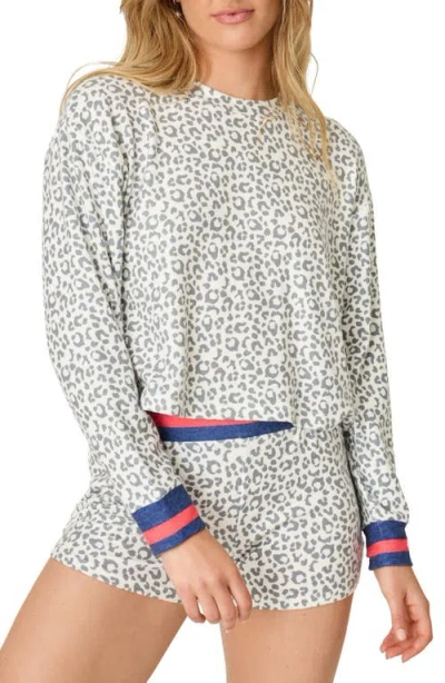 Pj Salvage Cats Meow Long Sleeve Pajama Top In Gray