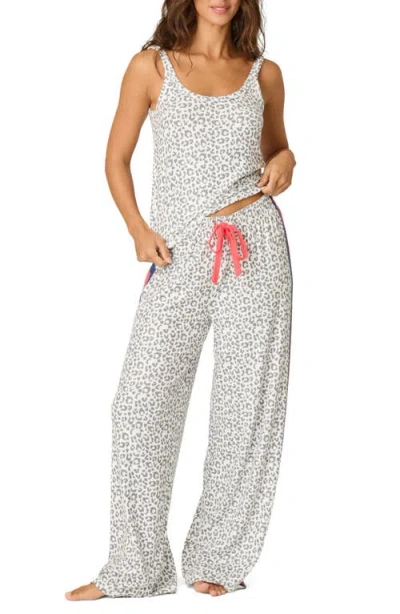 Pj Salvage Cats Meow Stretch Jersey Pajamas In White