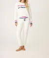 Pj Salvage Marshmallow Party Knit Banded Pants In Powder White In White