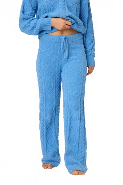 Pj Salvage Chenille Cable Knit Pant In Sea In Blue