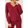 Pj Salvage Chenille Cable Knit Sweater In Red