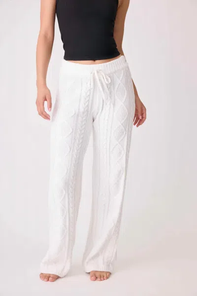 Pj Salvage Chenille Cable Lounge Pants In Ivory
