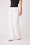 Pj Salvage Mixed Cable Stitch Drawstring Pants In White