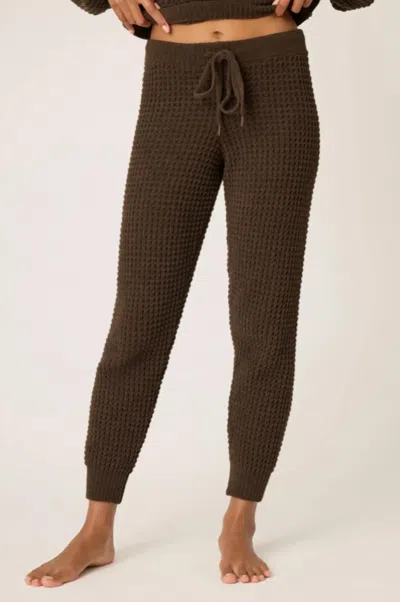 Pj Salvage Chenille Waffle Banded Pants In Chocolate In Gray